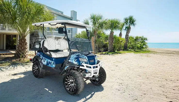 Golf cart on the beach in Myrtle Beach